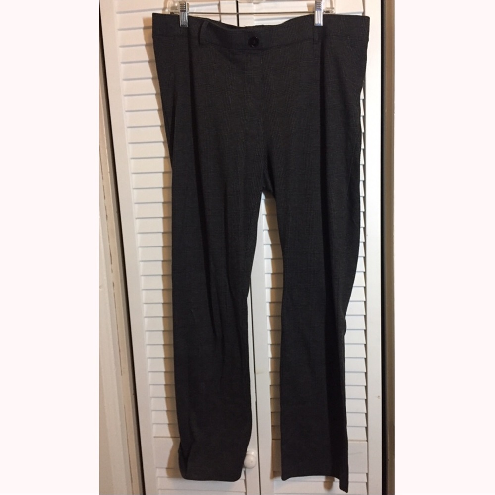 Betabrand Dress Pant Yoga Pants Gray Plaid XXL